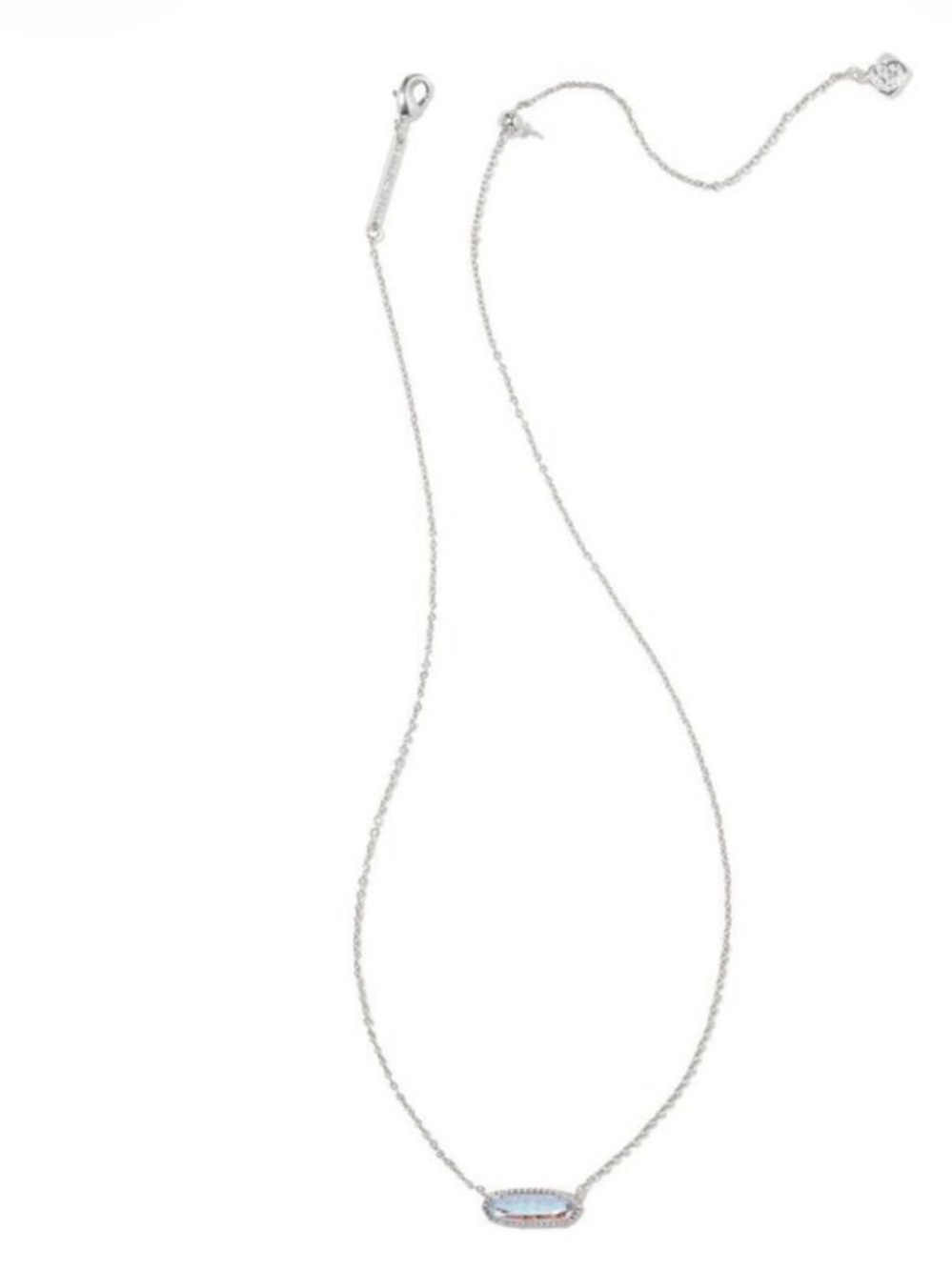 KENDRA SCOTT NWT Dichroic Glass Rhodium Over Brass silver necklace